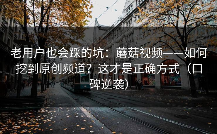 老用户也会踩的坑：蘑菇视频——如何挖到原创频道？这才是正确方式（口碑逆袭）