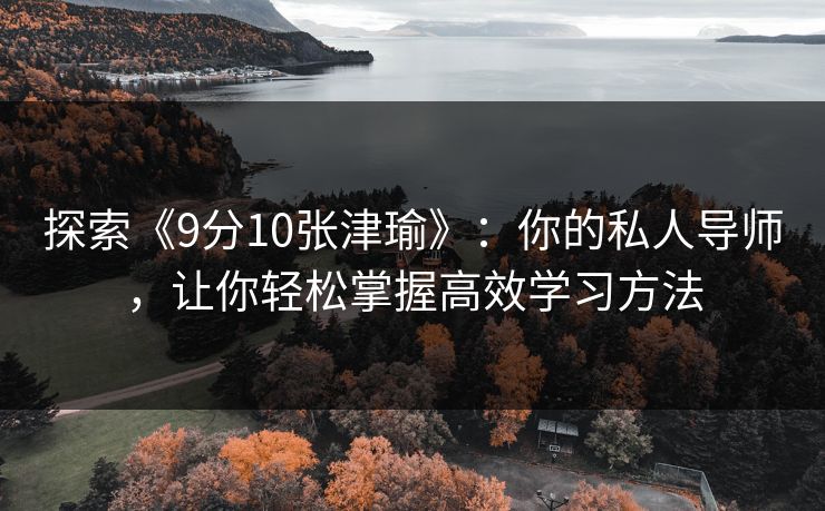 探索《9分10张津瑜》：你的私人导师，让你轻松掌握高效学习方法