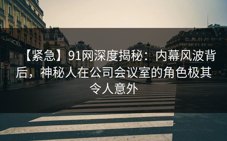 【紧急】91网深度揭秘:内幕风波背后,神秘人在公司会议室的角色极其令人意外 【紧急】91网深度揭秘:内幕风波背后,神秘人在公司会议室的角色极其令人意外
